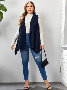 BAESD Sleeveless Asymmetric Longline Shrug