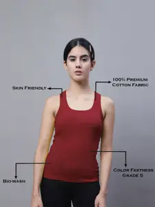 FBAR Pack Of 2 Scoop Neck Shoulder Straps Bio Wash Cotton Racerback Tank Top