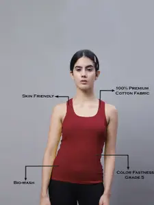 FBAR Pack Of 2 Scoop Neck Shoulder Straps Bio Wash Cotton Racerback Tank Top