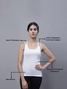 FBAR Pack Of 2 Scoop Neck Bio-Wash Pure Cotton Tank Top