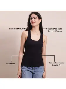 FBAR Pack Of 2 Scoop Neck Bio-Wash Pure Cotton Tank Top