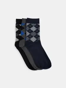 BYFORD by Pantaloons Men Pack Of 3 Patterned Calf Length Socks