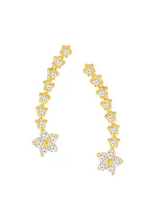 Peora Gold-Plated Contemporary Half Hoop Earrings