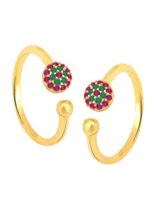 Peora Gold-Plated CZ-Studded Toe Rings