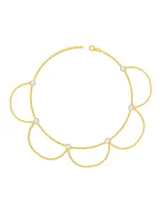 GIVA 92.5 Sterling Silver Gold-Plated Anklet
