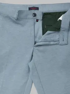 Van Heusen Sport Men Slim Fit Mid-Raise Plain Flat-Front Regular Trousers