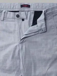 Van Heusen Sport Men Textured Slim Fit Mid-Raise Plain Flat-Front Regular Trousers