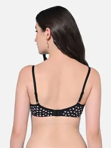 FIMS Polka Dot Printed Non-Wired Full Coverage Seamless Everyday Bra With All Day Comfort