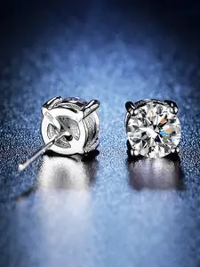 Jewels Galaxy Silver-Plated Circular Studs Earrings