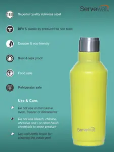 Servewell Alaska - SS Lime Green Single Wall Water Bottle 675 ml