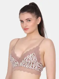 Amour Secret Typography Printed Bra Full Coverage Lightly Padded
