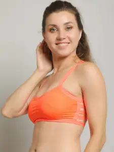 N-Gal Self Design Full Coverage Lightly Padded Gym Bralette Sports Bra All Day Comfort