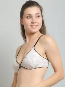 N-Gal Floral Lace Full Coverage Bridal Bralette Bra All Day Comfort