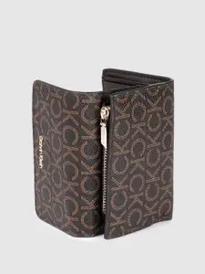 Calvin Klein Women Brand Logo Printed Two Fold Wallet with RFID