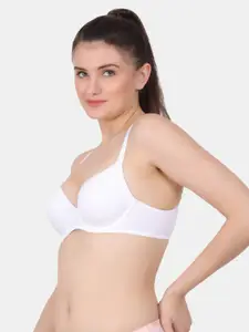Amour Secret Bra Seamless Cups Full Coverage Underwired Lightly Padded-PD9324_Wht