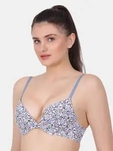 Amour Secret Floral Bra Full Coverage Underwired Lightly Padded