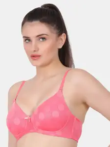 Amour Secret Polka Dots Printed Full Coverage Lightly Padded Everyday Bra All Day Comfort