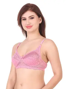 Piylu Pack Of 3 Floral Bralette Bra With Full Coverage Cut & Sew All Day Comfort