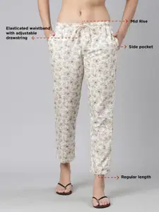 Enamor Women Floral Printed Cotton Lounge Pants