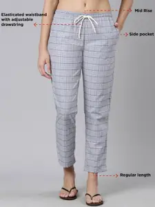 Enamor Women Checked Cotton Lounge Pants