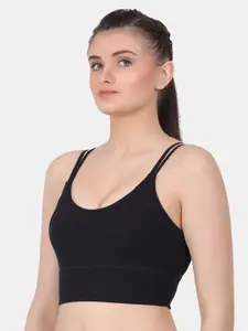 Amour Secret Sports Bra Seamless Cups Full Coverage Lightly Padded-SB2061_Blk