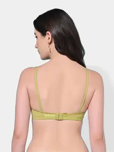 FIMS Checked Cotton Lycra Lightly Padded All Day Comfort Seamless Super Support Bra