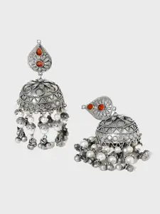 XPNSV Oxidised Contemporary Jhumkas