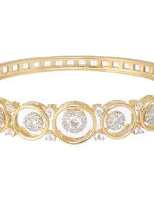 Saraf RS Jewellery Gold-Plated American Diamond Studded Bangle-Style Bracelet