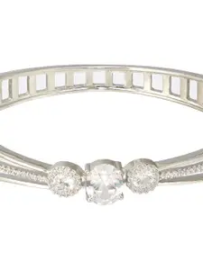 Saraf RS Jewellery Silver-Plated American Diamond Studded Bangle-Style Bracelet
