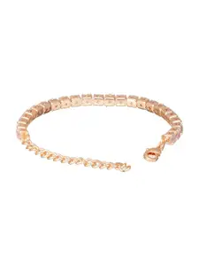 Saraf RS Jewellery Rose Gold-Plated American Diamond Wraparound Bracelet