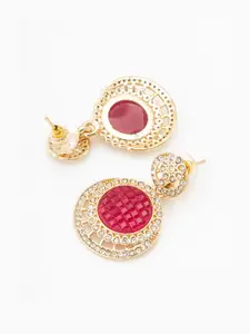 aadita Gold-Toned Geometric Chandbalis Earrings