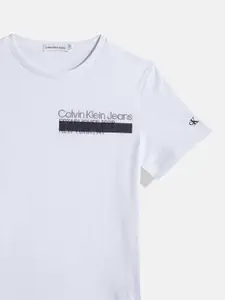 Calvin Klein Jeans Boys Brand Logo Printed Pure Cotton T-shirt