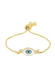 I Jewels Women 2 Gold-Toned & White Gold-Plated Charm Bracelet