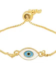 I Jewels Women 3 Gold-Toned & White Gold-Plated Charm Bracelet