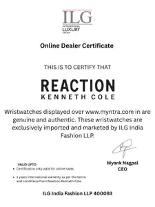 REACTION KENNETH COLE Men Printed Dial & Leather Straps Analogue Watch RKC0228001