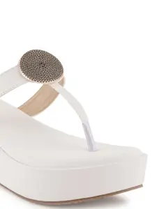 Walkfree Embellished T-Strap Flatform Heels