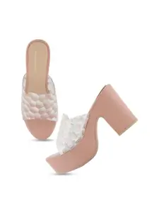 Walkfree Printed Open Toe Platform Heels