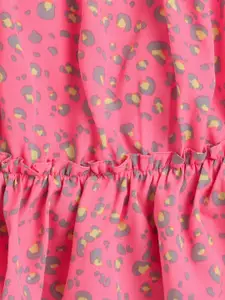 taffykids Floral Printed Halter Neck Crepe Cinched Waist Top