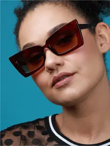 HAUTE SAUCE by  Campus Sutra HAUTE SAUCE by Campus Sutra Women Butterfly Sunglasses With Polarised Lens AW23_HSSG2251