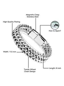 MEENAZ Men Silver-Plated Link Bracelet