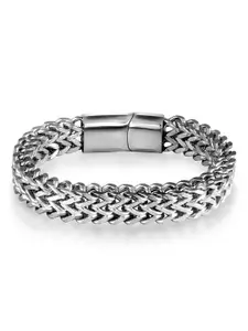 MEENAZ Men Silver-Plated Kada Bracelet
