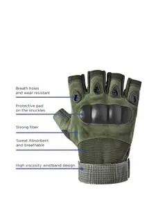 Alexvyan Men Protective & Breathable Half Finger Gloves