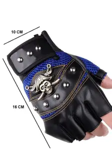 Alexvyan Men Pirates Embellished Protective Half-Finger Gloves