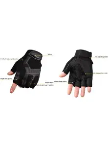 Alexvyan Men Patterned Gym & Fitness Odor-Free Breathable Anti-Skid Snuggly-Fit Gloves