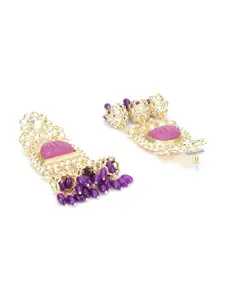 LAIDA Gold-Plated Beaded Contemporary Chandbalis