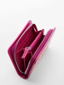 MANGO Women Floral Printed Zip Around Wallet