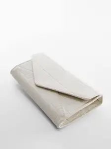 MANGO Women Croc Textured Envelope Wallet