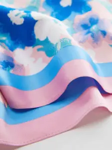 MANGO Floral Print Satin Finish Scarf