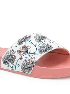 Red Tape Women Floral Printed Rubber Sliders