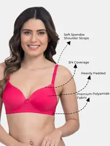 TweensPack of 2 Heavily Padded 3/4th Coverage Semi Push-Up Seamless T-Shirt Bra